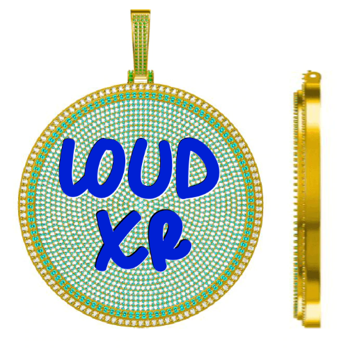 CUSTOM LETTER NECKLACE 3D BIG DISC