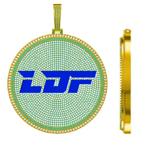 CUSTOM LETTER NECKLACE 3D BIG DISC