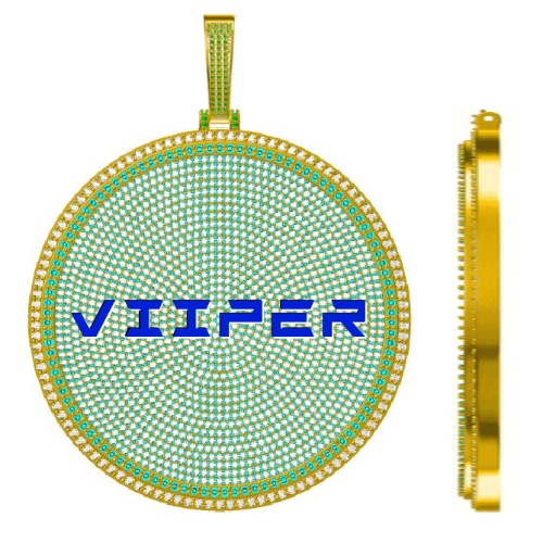 CUSTOM LETTER NECKLACE 3D BIG DISC