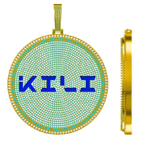 CUSTOM LETTER NECKLACE 3D BIG DISC
