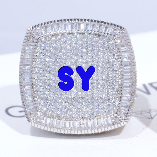 CUSTOM LETTER 3D ICED RING