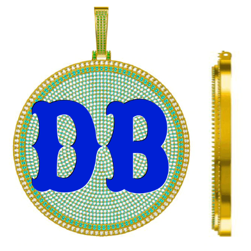 CUSTOM LETTER NECKLACE 3D BIG DISC