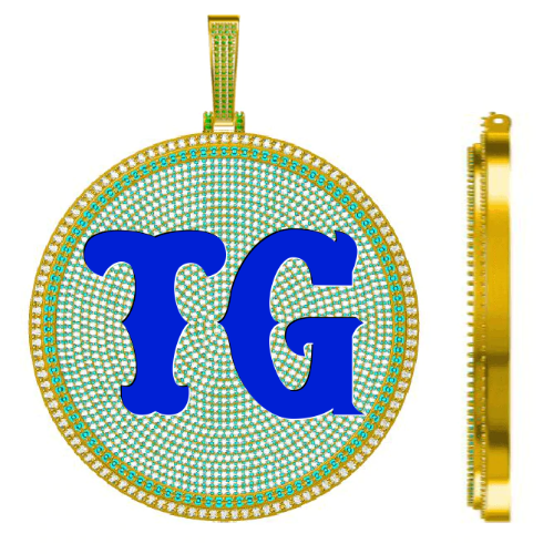 CUSTOM LETTER NECKLACE 3D BIG DISC