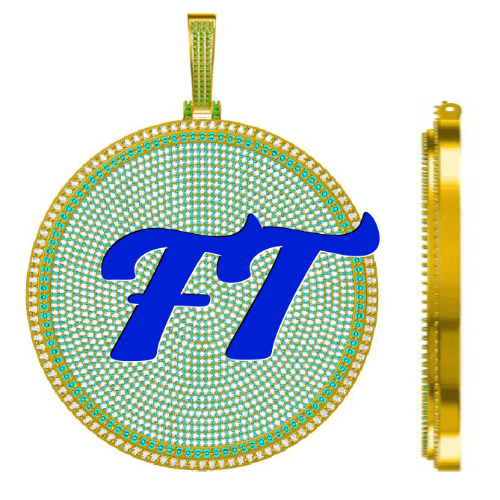 CUSTOM LETTER NECKLACE 3D BIG DISC