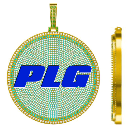 CUSTOM LETTER NECKLACE 3D BIG DISC