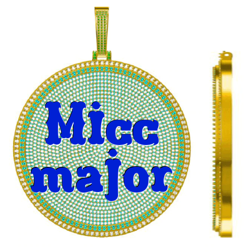 CUSTOM LETTER NECKLACE 3D BIG DISC