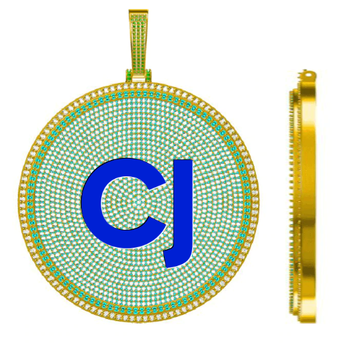 CUSTOM LETTER NECKLACE 3D BIG DISC