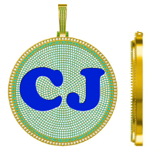 CUSTOM LETTER NECKLACE 3D BIG DISC