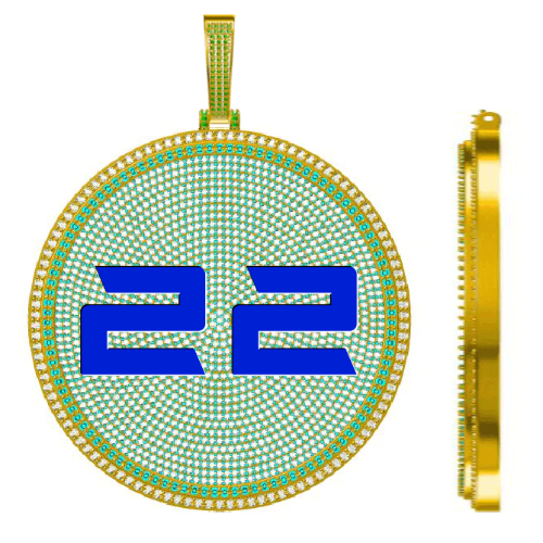 CUSTOM LETTER NECKLACE 3D BIG DISC