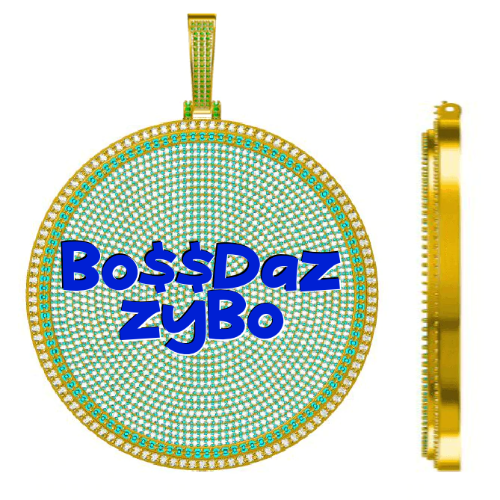 CUSTOM LETTER NECKLACE 3D BIG DISC