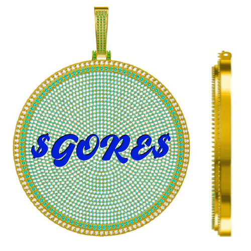 CUSTOM LETTER NECKLACE 3D BIG DISC