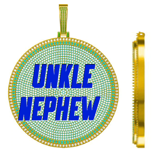 CUSTOM LETTER NECKLACE 3D BIG DISC