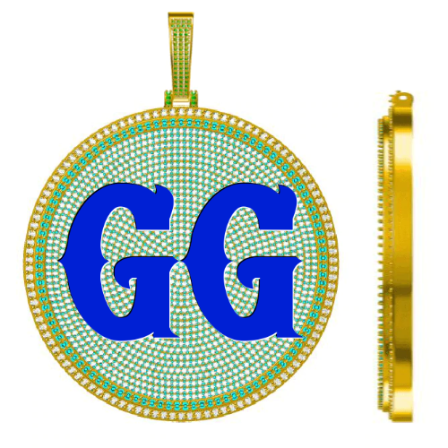 CUSTOM LETTER NECKLACE 3D BIG DISC