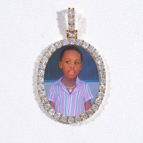3D Oval Custom Picture Pendant