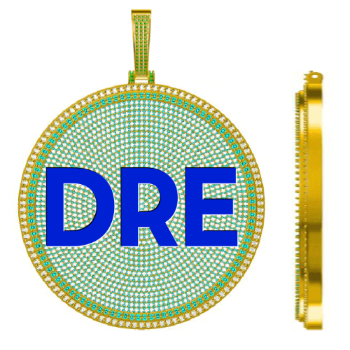 CUSTOM LETTER NECKLACE 3D BIG DISC