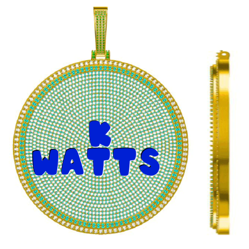 CUSTOM LETTER NECKLACE 3D BIG DISC