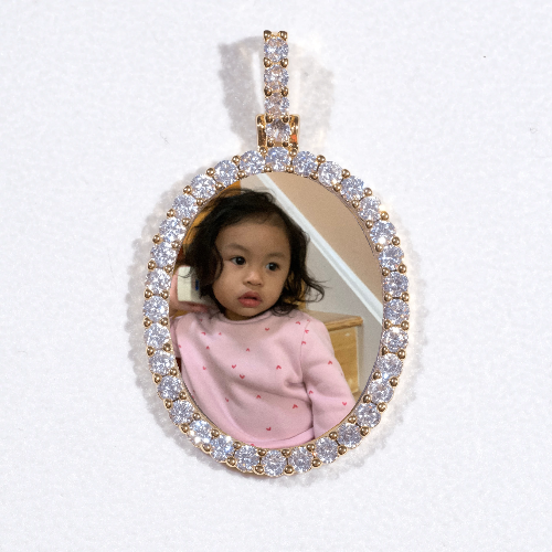 3D Oval Custom Picture Pendant