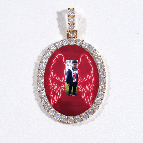 3D Oval Custom Picture Pendant