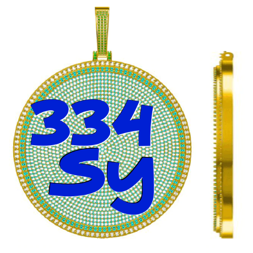 CUSTOM LETTER NECKLACE 3D BIG DISC