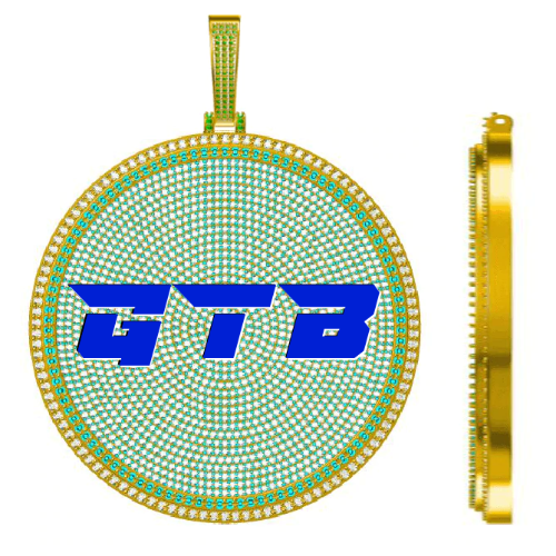 CUSTOM LETTER NECKLACE 3D BIG DISC