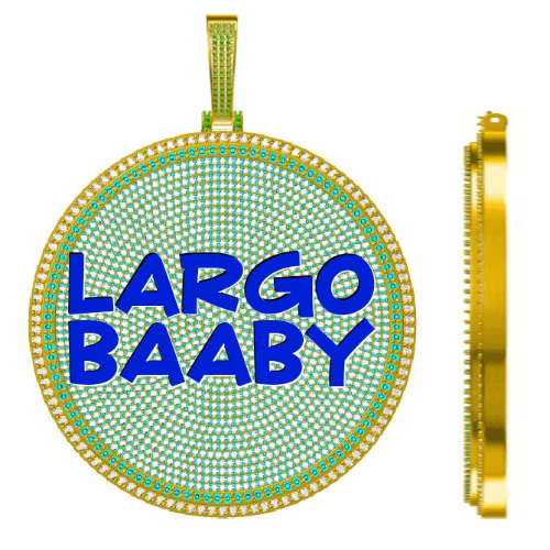CUSTOM LETTER NECKLACE 3D BIG DISC