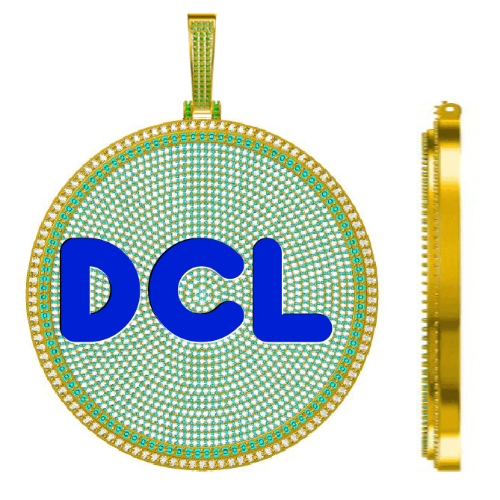 CUSTOM LETTER NECKLACE 3D BIG DISC