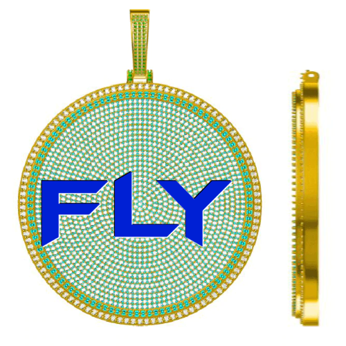 CUSTOM LETTER NECKLACE 3D BIG DISC