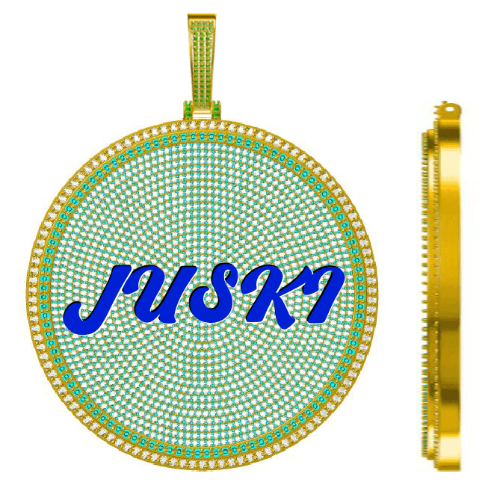 CUSTOM LETTER NECKLACE 3D BIG DISC