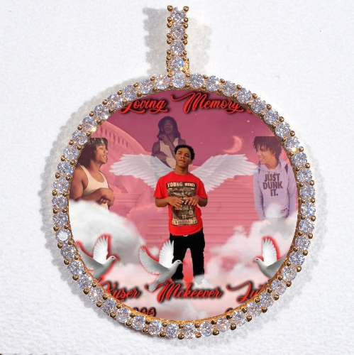 LARGE 3D CIRCLE CUSTOM PICTURE PENDANT