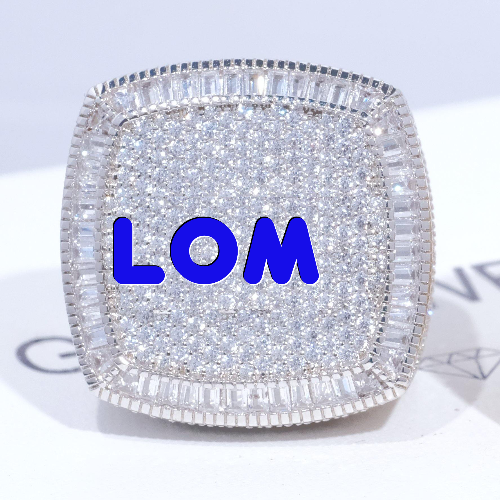 CUSTOM LETTER 3D ICED RING