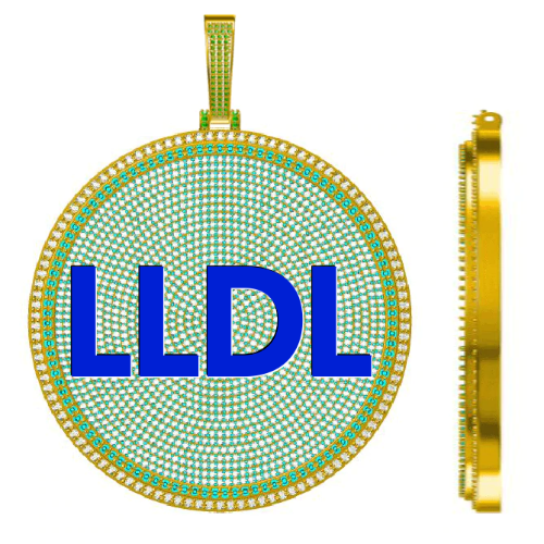 CUSTOM LETTER NECKLACE 3D BIG DISC