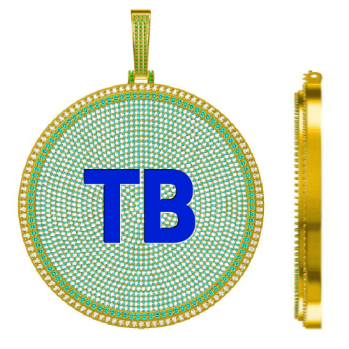 CUSTOM LETTER NECKLACE 3D BIG DISC