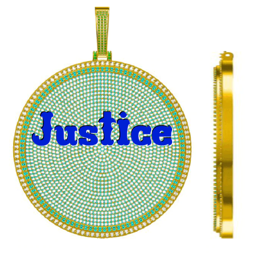 CUSTOM LETTER NECKLACE 3D BIG DISC