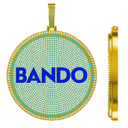 CUSTOM LETTER NECKLACE 3D BIG DISC