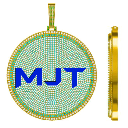CUSTOM LETTER NECKLACE 3D BIG DISC