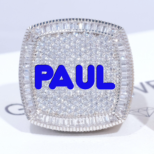 CUSTOM LETTER 3D ICED RING