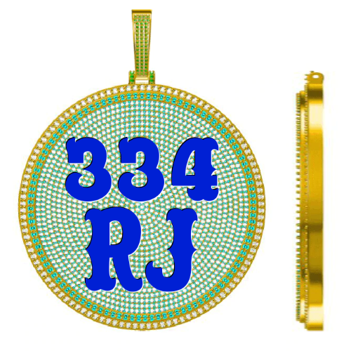 CUSTOM LETTER NECKLACE 3D BIG DISC