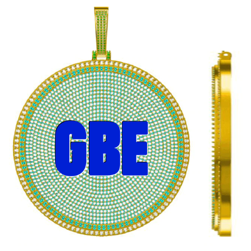 CUSTOM LETTER NECKLACE 3D BIG DISC