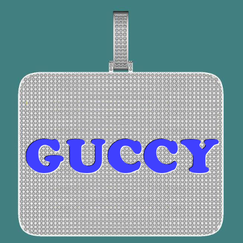 CUSTOM LETTER NECKLACE 3D BIG SQUARE