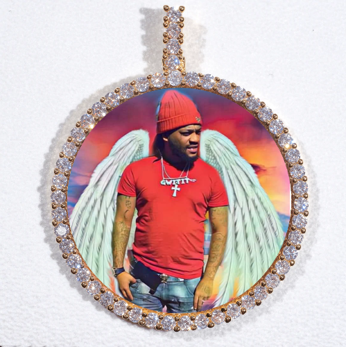 LARGE 3D CIRCLE CUSTOM PICTURE PENDANT