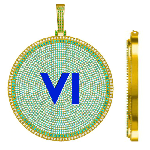 CUSTOM LETTER NECKLACE 3D BIG DISC