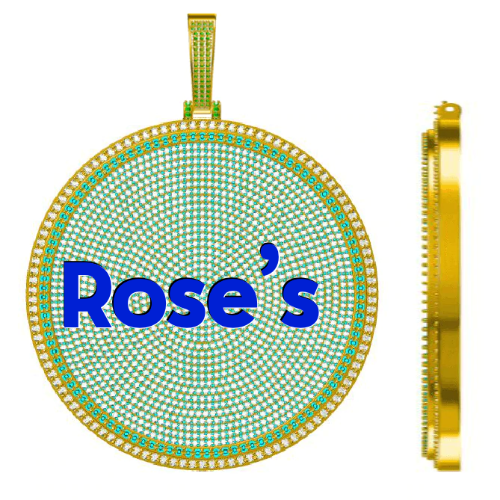 CUSTOM LETTER NECKLACE 3D BIG DISC