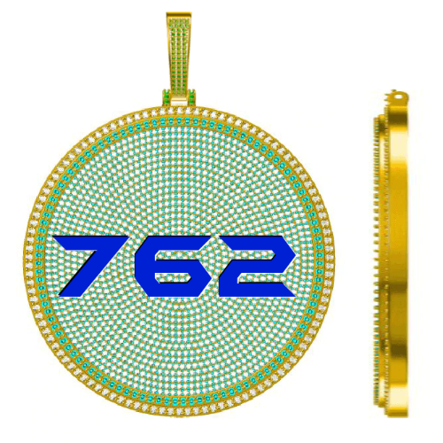 CUSTOM LETTER NECKLACE 3D BIG DISC