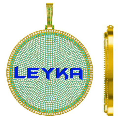 CUSTOM LETTER NECKLACE 3D BIG DISC