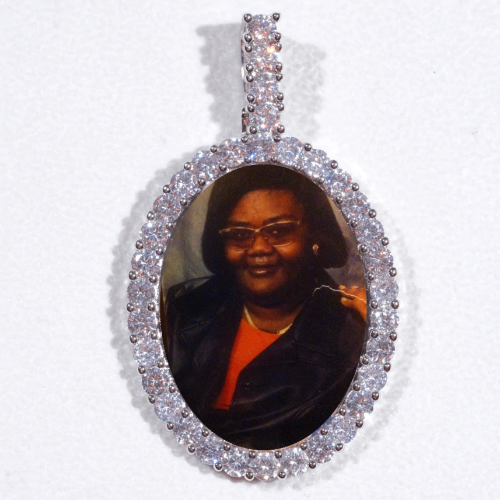Large 3D Oval Custom Picture Pendant