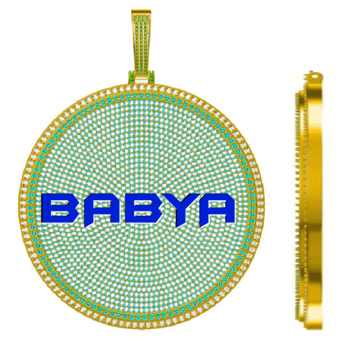 CUSTOM LETTER NECKLACE 3D BIG DISC