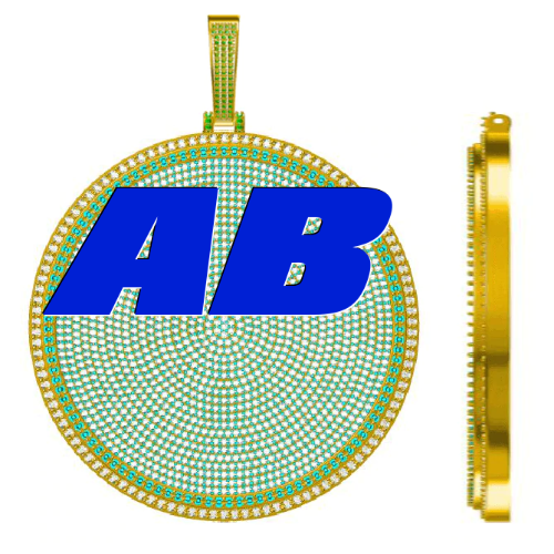 CUSTOM LETTER NECKLACE 3D BIG DISC