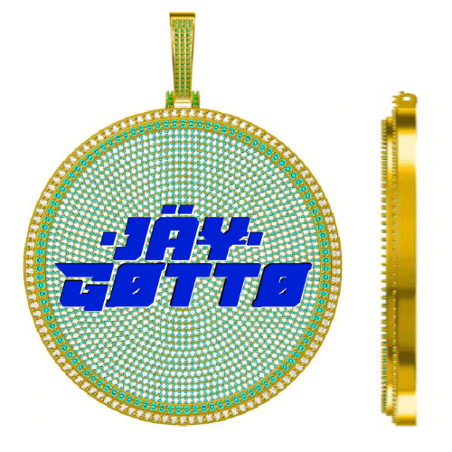 CUSTOM LETTER NECKLACE 3D BIG DISC