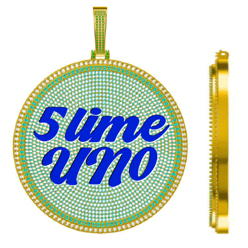 CUSTOM LETTER NECKLACE 3D BIG DISC