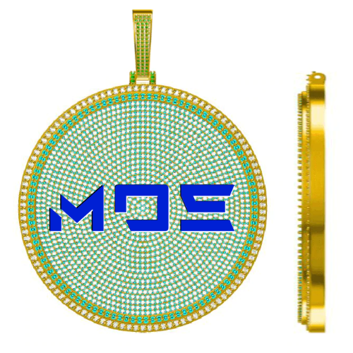 CUSTOM LETTER NECKLACE 3D BIG DISC